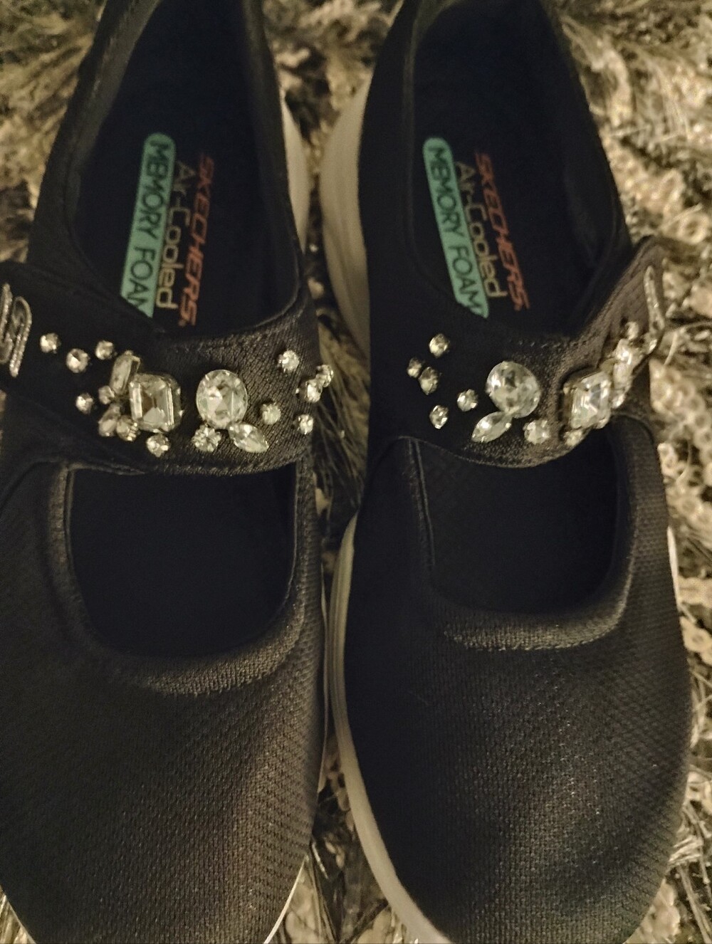 Women's Rare & HTF Like New Blinged Out Skechers Mary Jane Shoes U.S. Size 9 - Picture 5 of 6